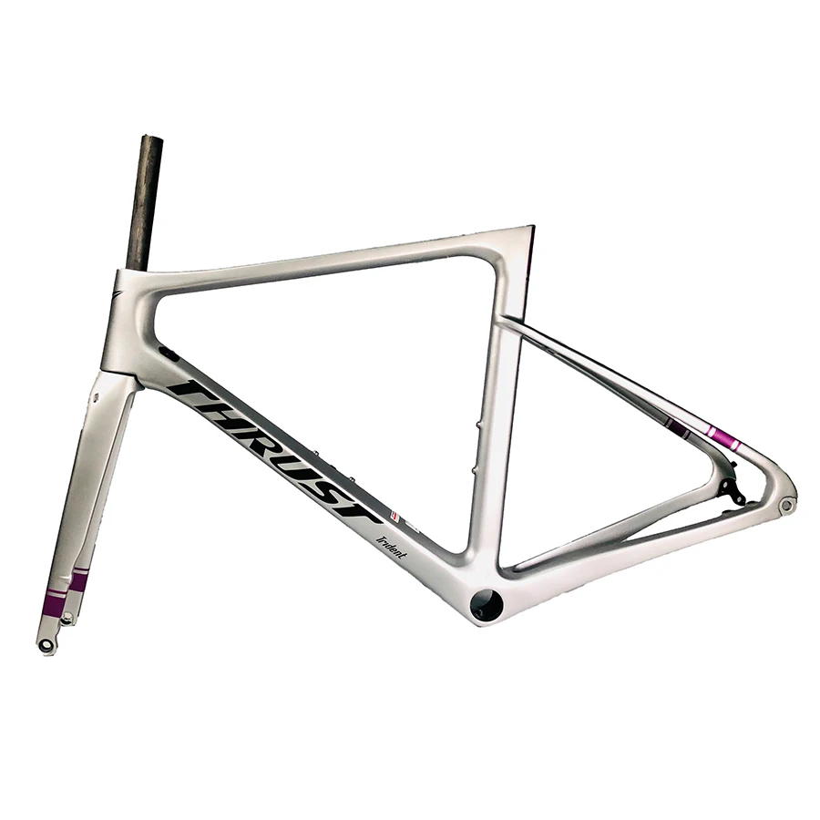 Тяга дисковый тормоз велосипед карбоновый T1000 Серебристая рама Рама набор включает в себя: Подседельный штырь, вилка, гарнитура, зажим, вешалка - Цвет: silvery