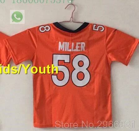 А+++ качественный Детский Молодежный 58 фон Миллер чехол Keenum 4 Bradley Chubb 55 Terrell Davis 30 jersey Denver