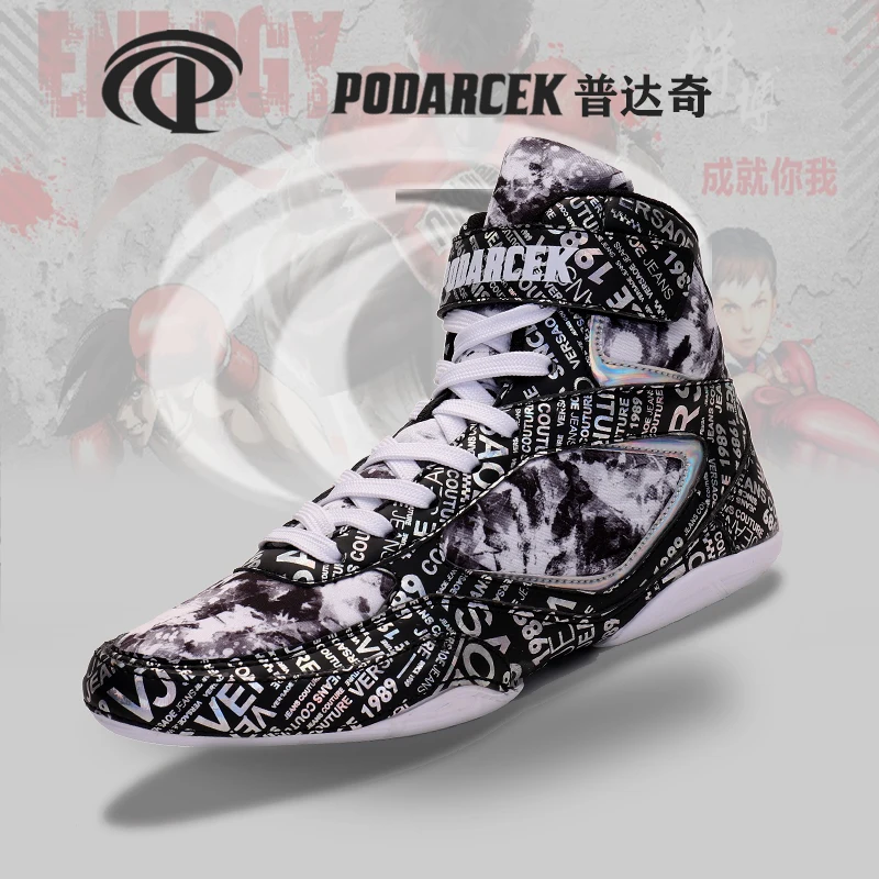 Description Picture 3 of itemNew Men's and Women's Professional Boxing Boots Men's 36-45 Lightweight Wrestling Shoes High Quality Breathable Boxing Sneakers