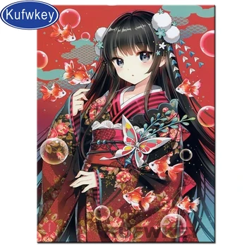 

cartoon girl diamond Mosaic diy diamond painting cross stitch 3d japanese fairy Full square/round drill decor home,
