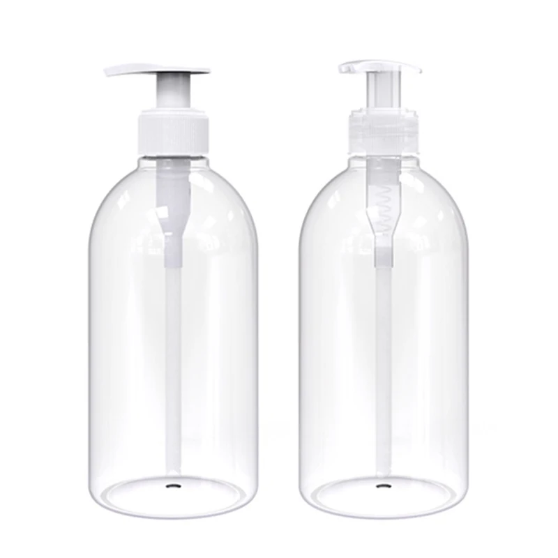 300/500/1000ml Clear Press Pumps Empty Bottle Refillable Shampoo Shower