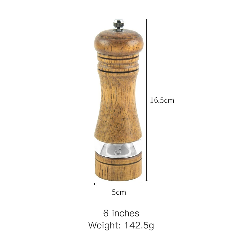 Wooden Salt And Pepper Mill With Wood Holder Manual Pepper Grinder Set Adjustable Ceramic Rotor Seasoning Spice Grinder