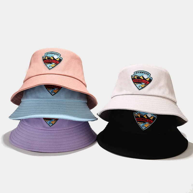 

2021 Bucket Hat Landscape Painting Pattern Fisherman Hat Women Summer Beach Cap Macaron Sun Protection Hat Unisex Panama Bob Cap