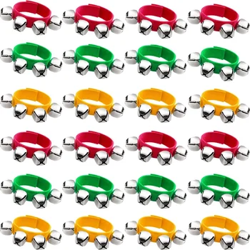 

Band Wrist Bells Bracelets Jingle Musical Ankle Bells Rhythm Instrument Percussion Party Favors for Christmas School Children (2