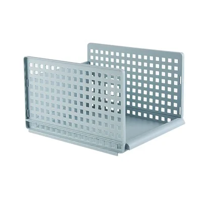 Blue-L Drawer type clothes Folder Layered Separator Wardrobe storage rack Sundries Shelf Holder Space saver Kitchen Bedroom Organizer - Цвет: Blue-L