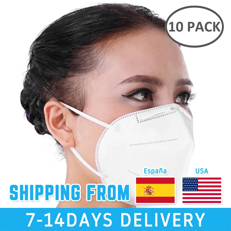 

10pcs KN95 Adult Masks 3 Layers Fine Air Filter Dust Face Mask Personal Protect Home Health Care Mask In Stock