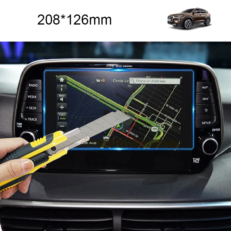 Lsrtw2017 Автомобильный gps навигационный экран против царапин защитная закаленная пленка для hyundai santa fe TM - Название цвета: screen type 2