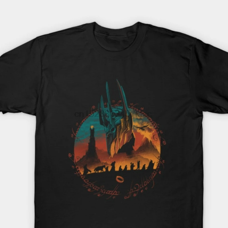 100% Cotton O Neck Custom Printed Tshirt Men T Shirt Middle Earth Quest Lord Of The Rings Women |