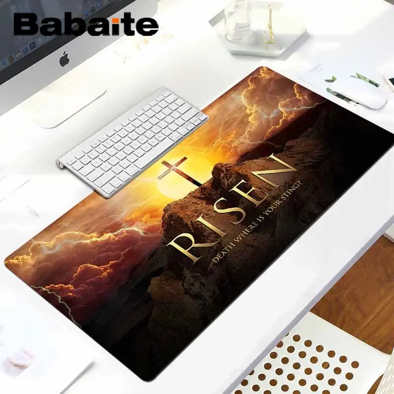 Babaite ваш собственный коврик христианский Иисус крест слова Прочный DIY дизайн игровой с узором коврик для мыши ноутбука игровой Lockedge мыши - Цвет: LockEdge 30X90cm