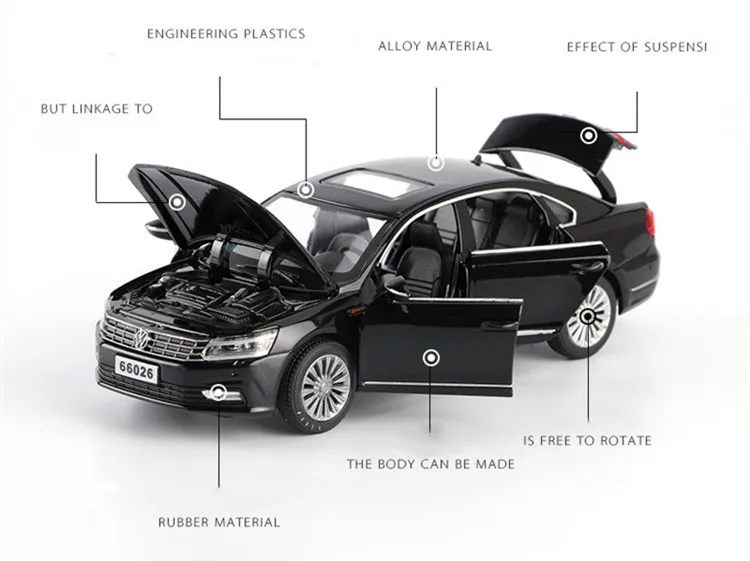 Высококачественная модель автомобиля из сплава Passat 1:32, имитирующие Литые металлические звуковые и легкие инерционные игрушки, детские подарки