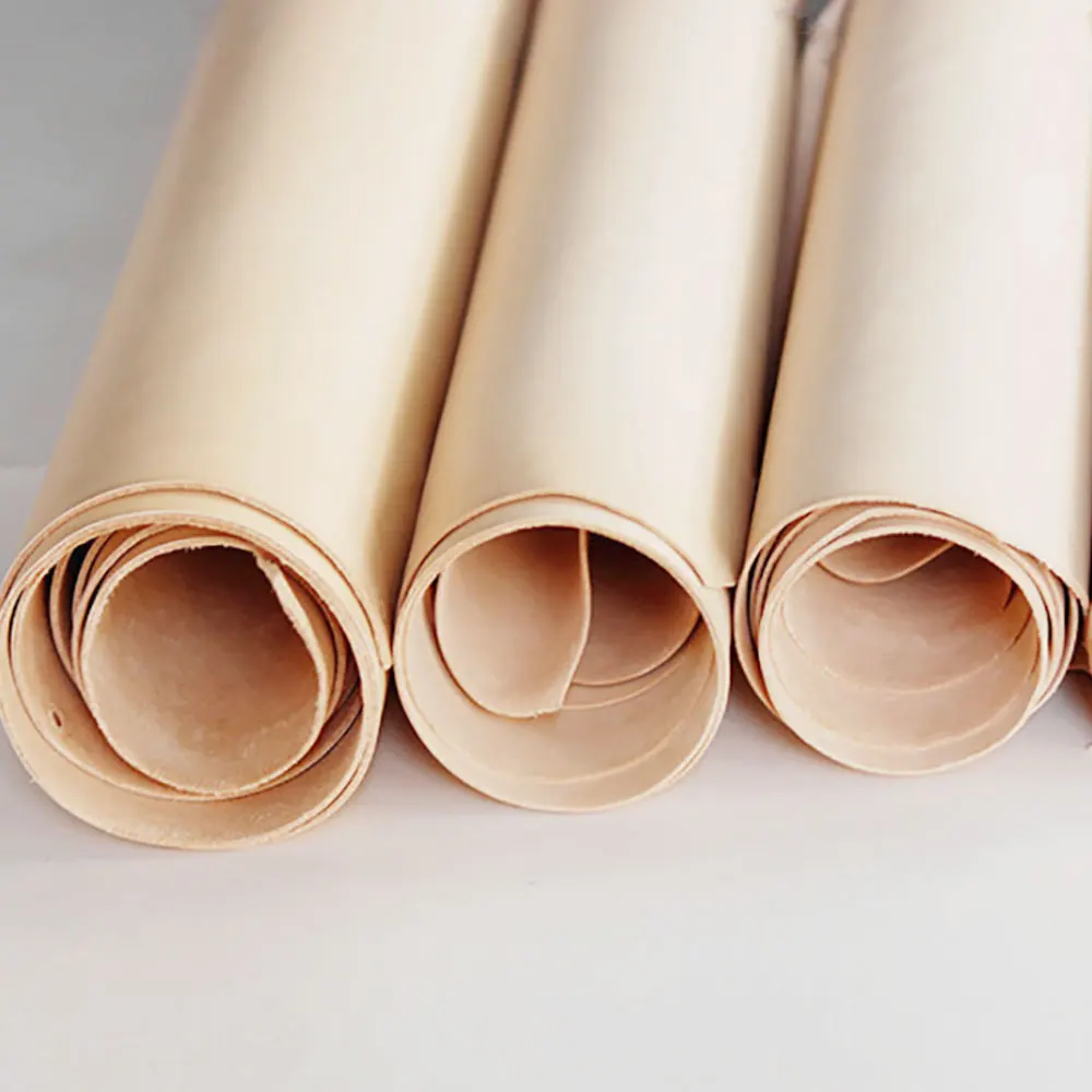 Leather Material Vegetable Tanned Cowhide 3 Thickness Available France Imported Pre Cut Piece