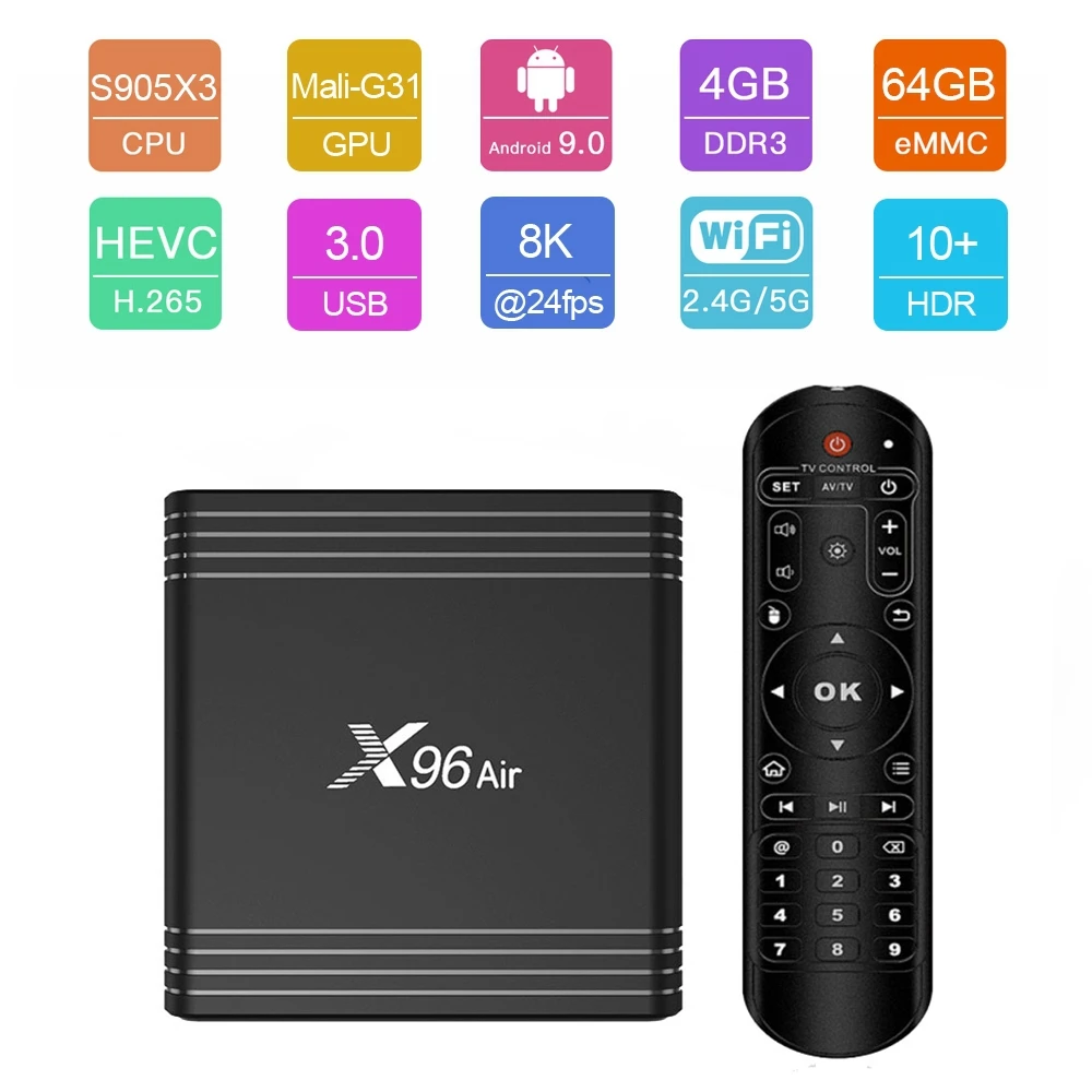 X96 Air Android TV Box Amlogic S905X3 4GB RAM 64GB ROM 2,4G 5G WIFI bluetooth 4,1 android 9.0 4K USB3.0 Set Top Box medien spielen X96 Air Android TV Box Amlogic S905X3 4GB RAM 64GB ROM 2,4G 5G WIFI bluetooth 4,1 android 9.0 4K USB3.0 Set Top Box medien spielen
