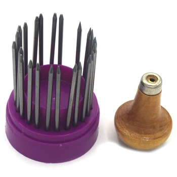 

23 Bead Grain Tool Set with Engraving Machine Beading Machine with Engraving Machine Wood Handle for Diamond Stone Inlay Engravi