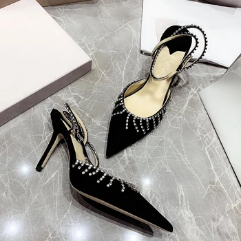 

Sexy Point Toe Pumps Spring Autumn Brand Thins High Heels Women Shoes New Fashion Bling Female Pumps