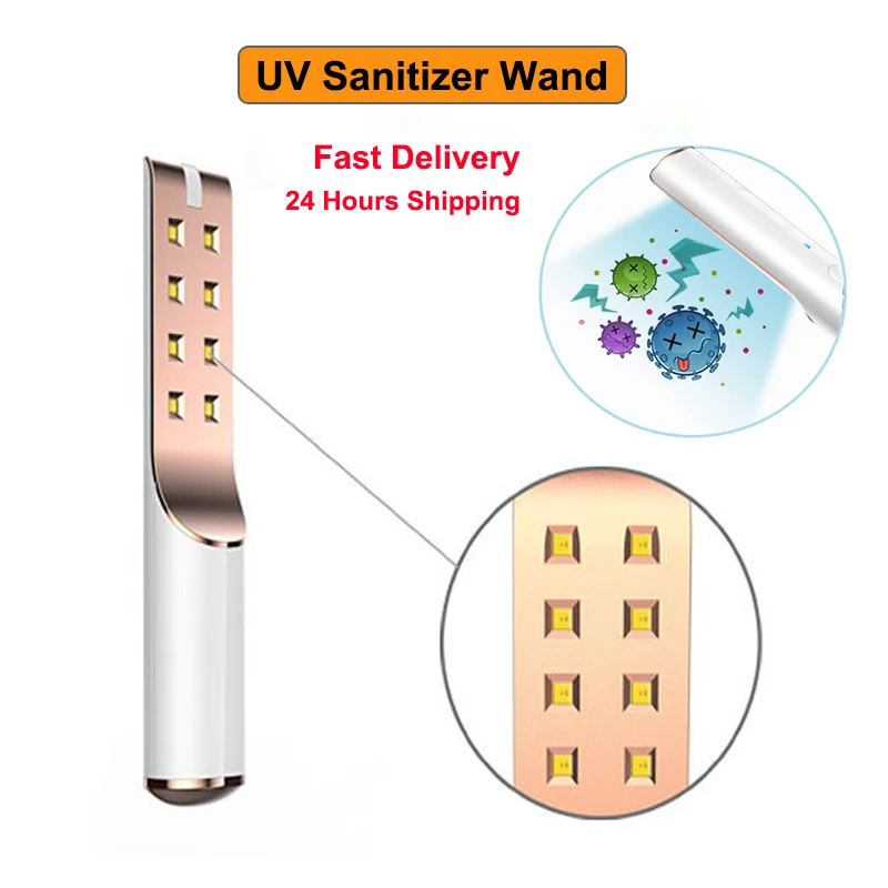 

UV Sanitizer Wand Rechargeable usb UV Disinfection Lamp Handheld Portable UV Germicidal Lamp UV Light Sanitizer Travel for Home