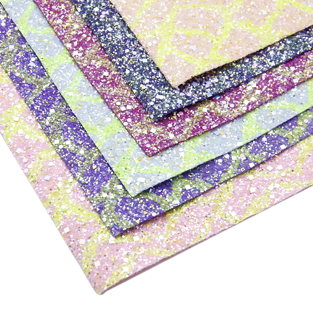 David accessories 20*34 см Лоскутная блестящая Блестки искусственная кожа для рукоделия виниловый материал "сделай сам", 1Yc7857