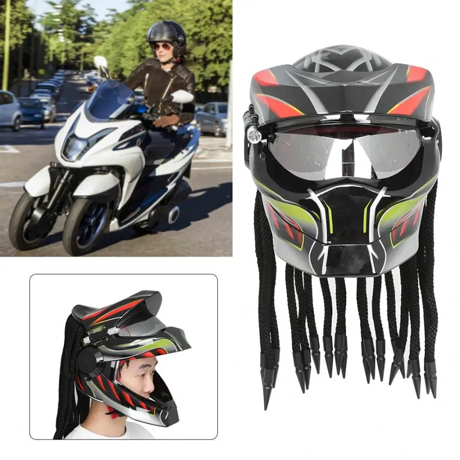 Men Women Vintage Full Face Motorcycle Safety Dreadlocks Helmet Universal Protective Hat motorcycle helmet motocross helmet