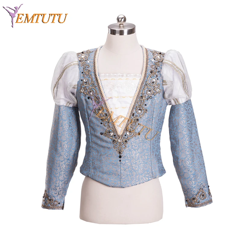 Boys Professional Ballet Dance Costumes Top Silver Mens Tunics Stage Performance Male Prince Jacket | Тематическая одежда и