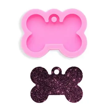 

2020 New 5Pcs Silicone Bone Shape Pendant Resin Mold DIY Dog Tag Keychain Resin Mold