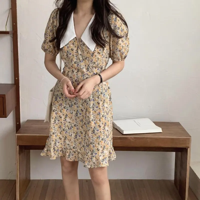 light yellow floral dress