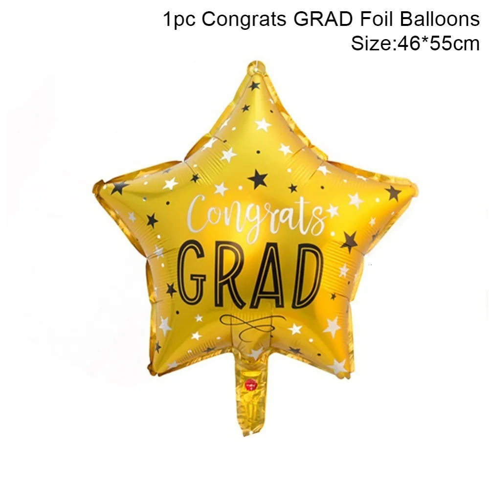 Выпускной фото стенд реквизит Выпускной вечерние украшения поздравление град баннер воздушные шары на выпускной класс - Цвет: Foil Balloons 3