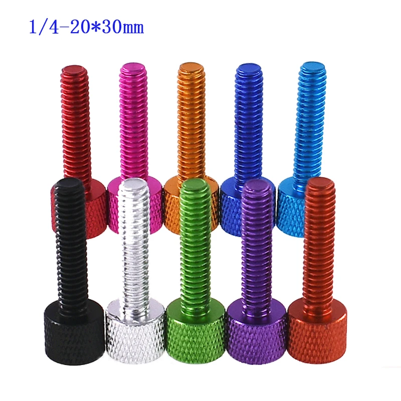 2pcs/lot 1/4-20*30 Colorful Universal Adjustment Thumb Screw Camera Gopro Accessories Knurled Screws Aluminum Alloy | Обустройство