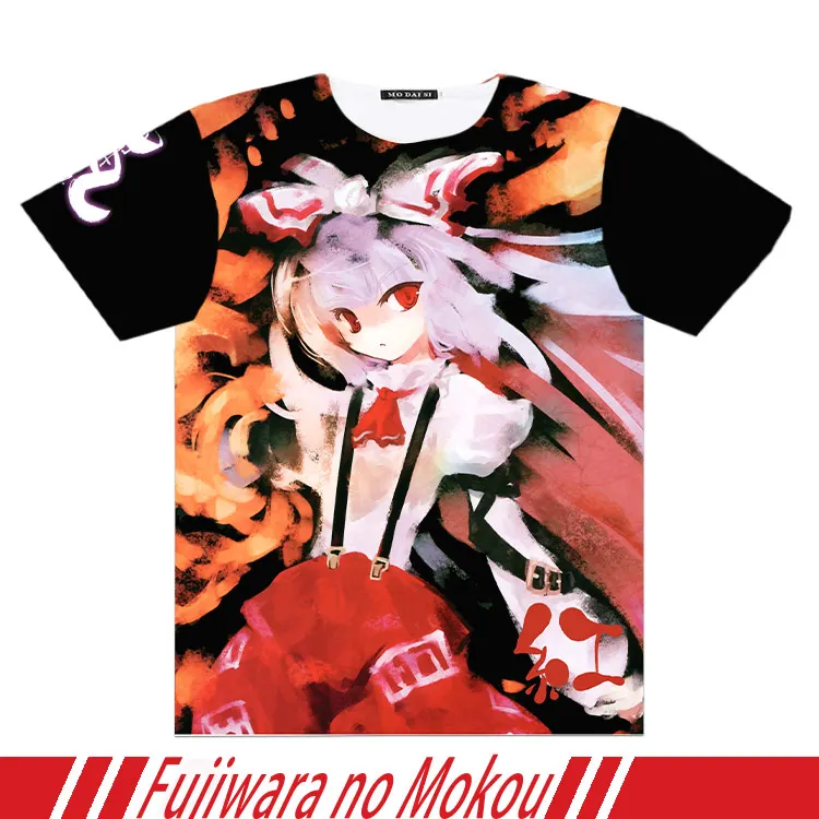 

Anime TouHou Project Hakurei Reimu Saigyouji Yuyuko Cosplay T-shirt Full Graphic Short sleeve Unisex Student Casula Summer TOPS