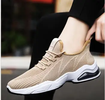 

hot Men Sneakers 2020 New Breathable Lace Up Men Mesh Shoes Fashion Casual No-slip Men Vulcanize Shoes Tenis Masculino