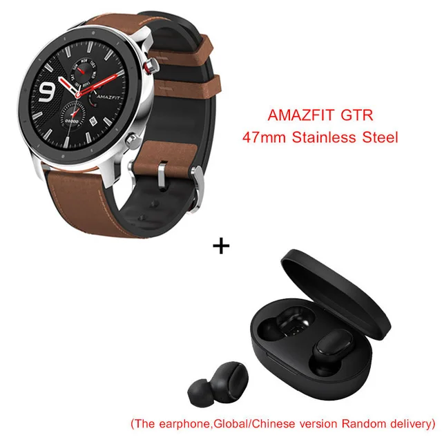 Глобальная версия Amazfit GTR 47 мм Смарт-часы Huami 5ATM водонепроницаемые спортивные Смарт-часы Xiaomi управление музыкой с gps Пульсометром - Цвет: Steel add BlackBlue