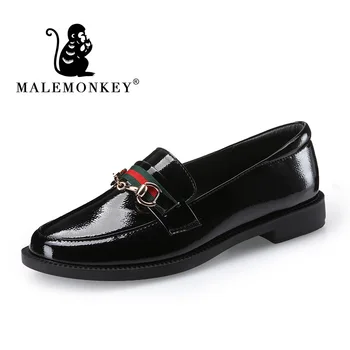 

2020 New Spring Oxford Pumps Woman Loafers Shoes Female Square Toe Low Heel Black Patent Leather Ladies Shoes Woman Casual Shoes