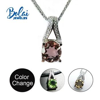 

diaspore pendant zultanite necklace 925 sliver created Color Changing gemstone elegant design fine jewelry Bolaijewelry