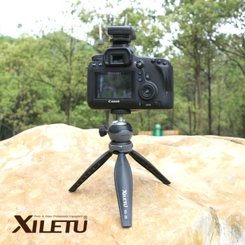 

XILETU XS20 Mini Tabletop Tripod Desktop Phone Holder Stand with Clip and Ball Head for iPhone Cell Phone Smartphone DSLR Camera