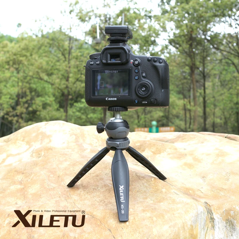  XILETU XS20 Mini Tabletop Tripod Desktop Phone Holder Stand with Clip and Ball Head for iPhone Cell