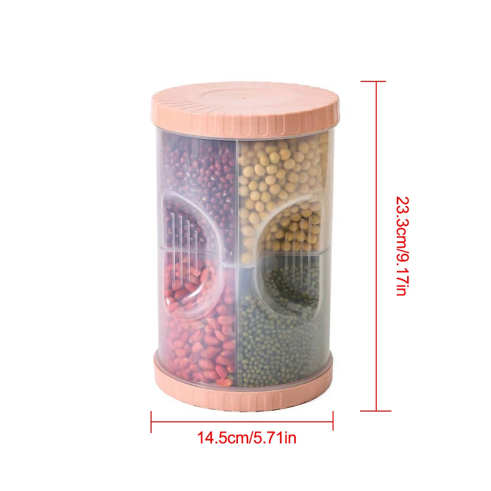 2.5 L Food Sealed Container With Closed Rotating Lid 4 Compartments