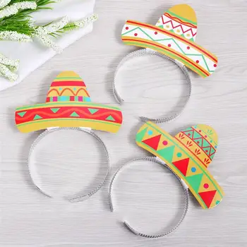 

TINKSKY 6PCS Cinco De Mayo Fiesta Party Colorful Sombrero Headbands Accessories Party Decoration