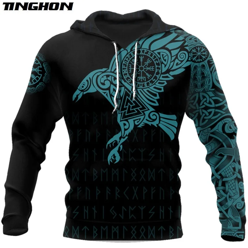 

Viking - The Raven of Odin Tattoo 3D Printed Men hoodies Harajuku Fashion Hooded Sweatshirt Unisex hoodie sudadera hombre 01