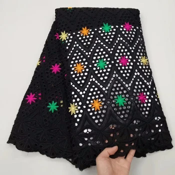 

High Quality Swiss Voile Laces In Switzerland 100% Cotton Lace Fabric 2019 Latest African Nigerian Net Lace Fabrics 5Yards