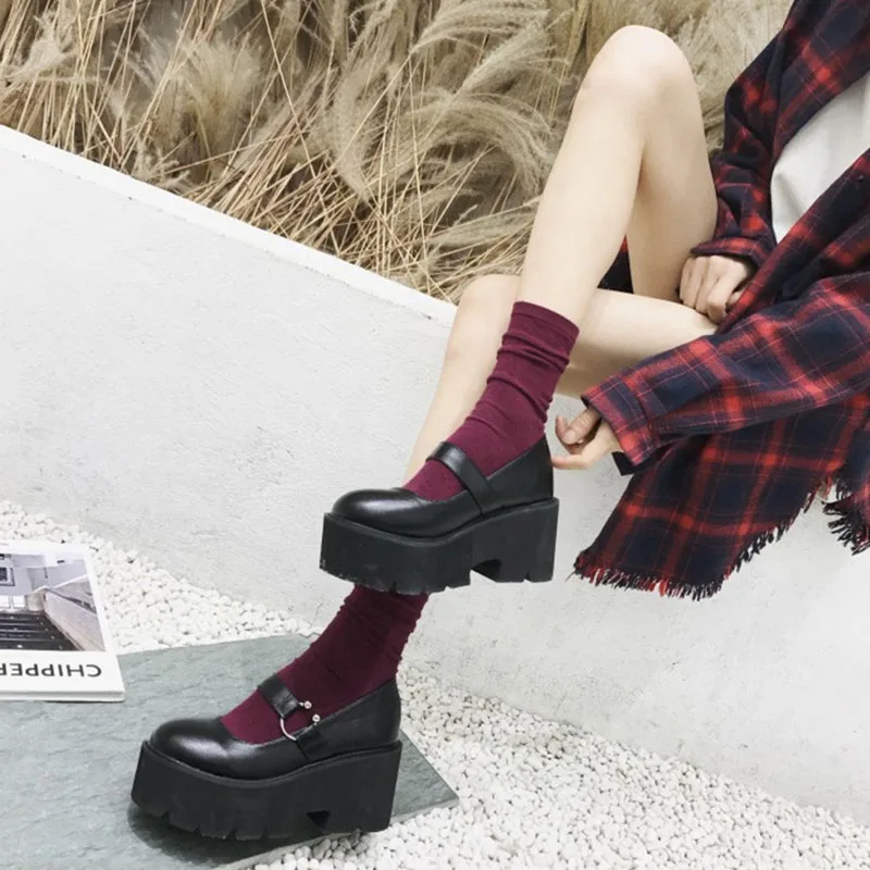 Demonia KERA08 Black Platform Mary Janes Goth Alt Shoes Australia