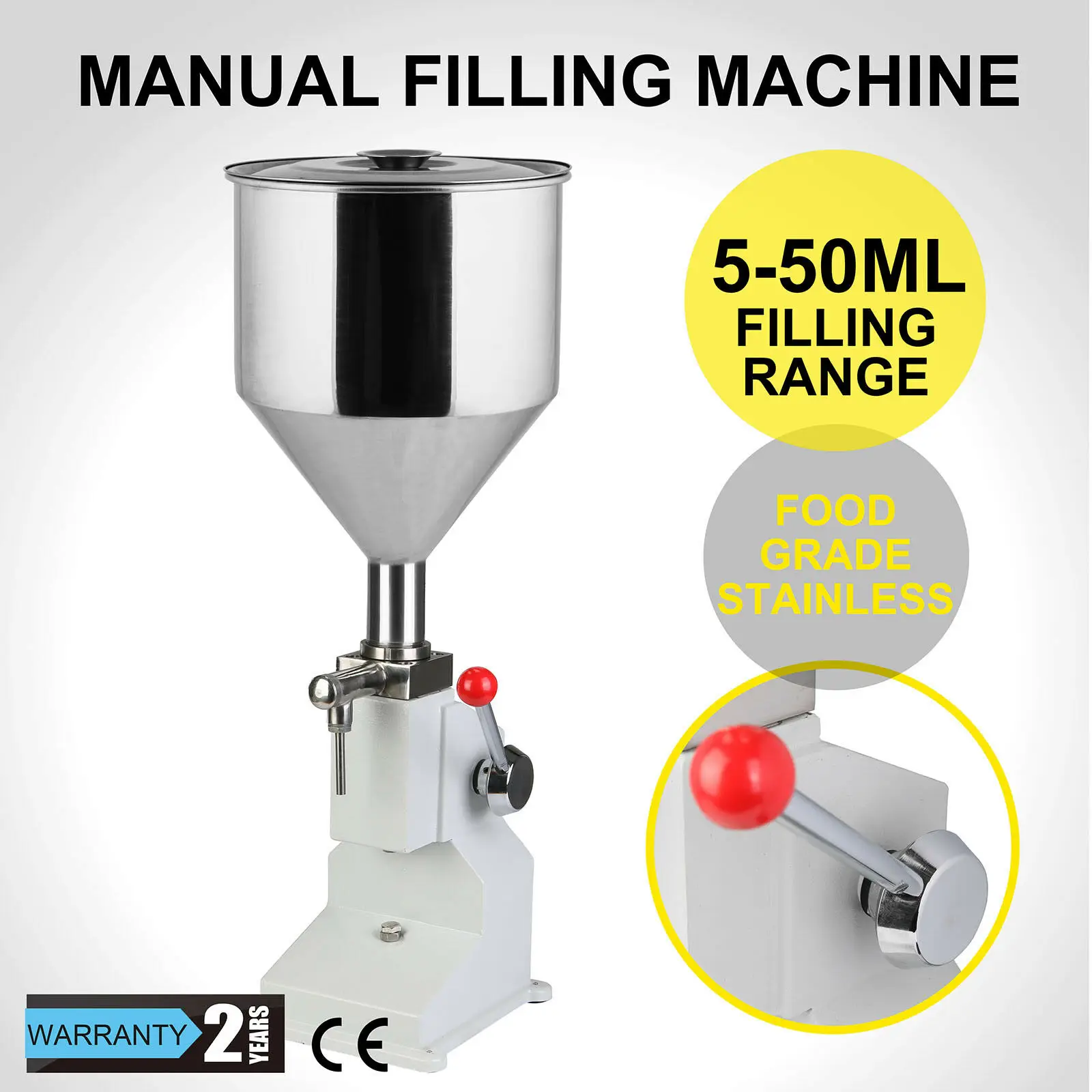 

Easy to Use 5~50ml Manual Filling Machine For Cream Shampoo Cosmetic 10kg Liquid Filler Compact Efficient