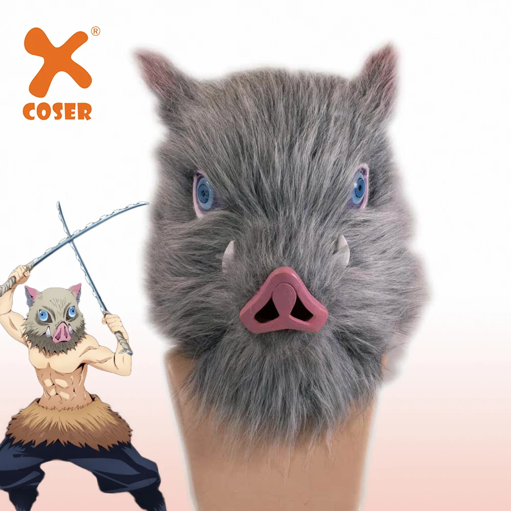 XCOSER Inosuke Hashibira Косплэй маска демон убийца свинья капюшон шлем на всю голову