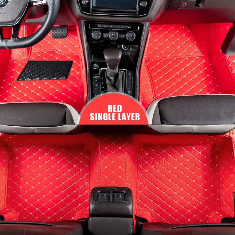 Изготовленные на заказ кожаные автомобильные коврики для TOYOTA RAV4 Ⅲ CA30 RAV4 Ⅳ CA40 2002- автомобильные аксессуары - Название цвета: single red