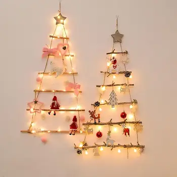 

Christmas Nordic Style Artificial Fake Tree Wooden Tree Wall Hanging Ornaments New Year Nursery Kids Room Decor For Home Navidad