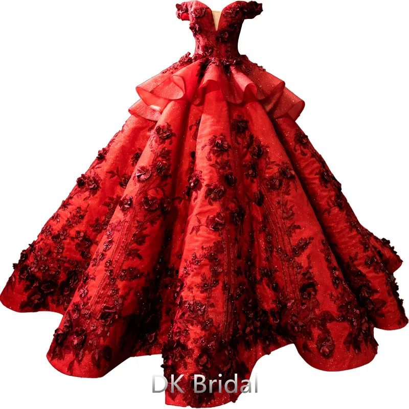 Бордовое вечернее платье Дубай Формальные Вечерние платья robe de soiree Длинные Цветы вечерние платья с открытыми плечами Свадебная вечеринка бальное платье