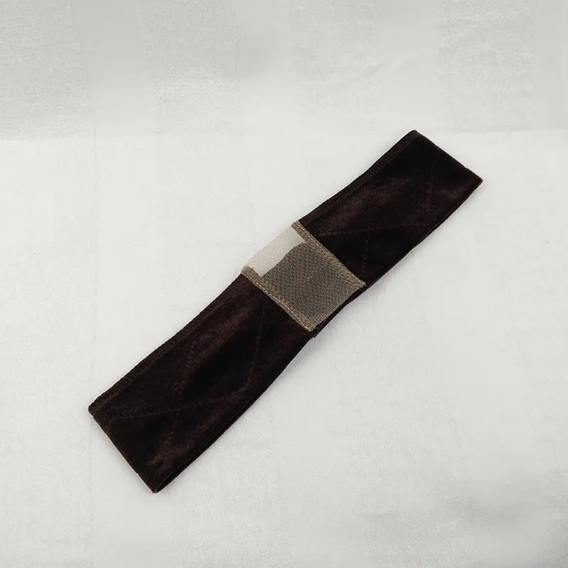 Dark brown Нескользящий Регулируемый мягкий бархатный женский кружевной парик, повязка на голову, повязка на голову, повязка на шарф, кружевной пробор, парик, зажим для волос, лента для демаркации - Цвет: Dark brown