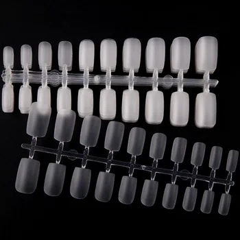 

280 Pcs Frosted False Nail Tips DIY Non-trace Phototherapy Nail Extended Patch Sequins Ultra-thin Nail Transparent TN