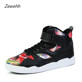 

2019 Man Sport Shoes Hard-Wearing high-top Footwear High Quality Breathable Sneakers Men Fashion Trend Lace-up Men Flat Shoes