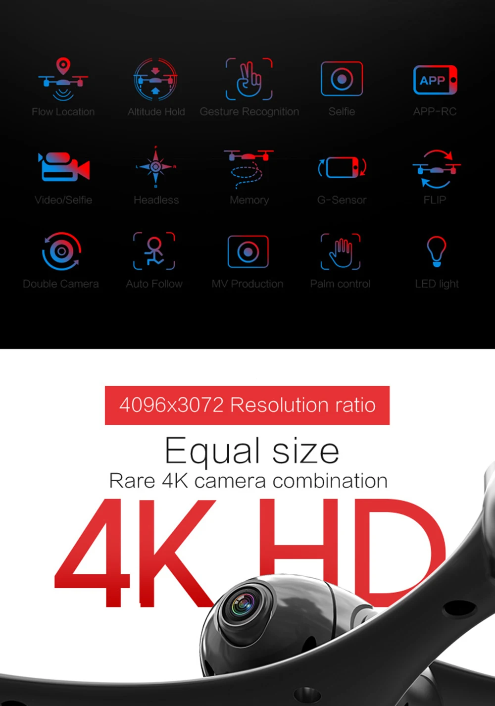 KF600 LM06 Дрон 4 K/1080 P Wi-Fi FPV двойная камера Оптическое позиционирование потока управление жестами удержание высоты Квадрокоптер Vs SG106 PM9