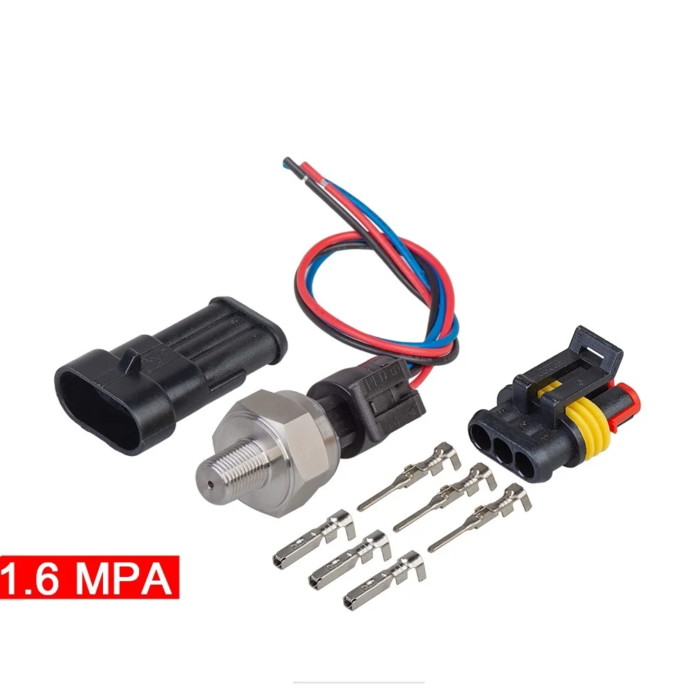 

Датчик давления NPT1/8, Универсальный датчик давления для воздушного компрессора, 16 бар, 5 в постоянного тока, для масла, топлива, газа Wa