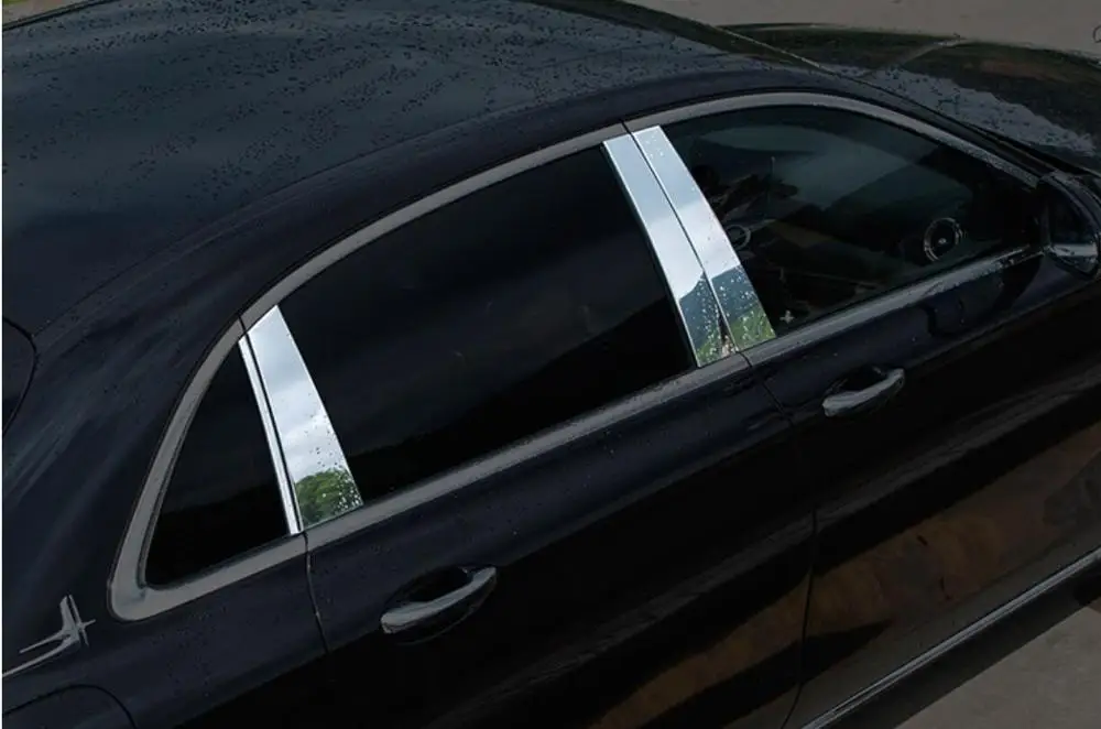 Нержавеющая сталь снаружи подоконник крышка планки для mercedes benz C200 c180 C300 W205 стайлинга автомобилей