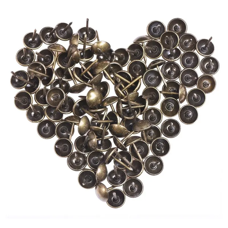 

TOP!-Upholstery Tacks Antique Brass Furniture Nails Pins, 11x17 mm, 120pcs